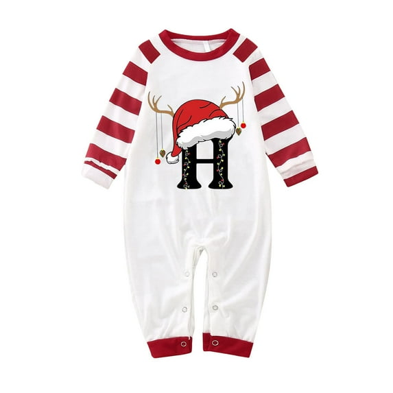 Siilsaa Christmas Family Matching Pajamas Christmas Pjs Holiday Nightwear Sleepwear Sets Long Sleeve Pjs Red,0-3 Months