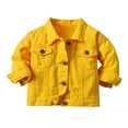 thumbnail image 1 of Siilsaa Classic Denim Jacket for Boys Girls Yellow,3-6 Months, 1 of 5