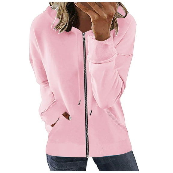 Siilsaa Coat Women Waterproof Lightweight Rain Jacket Hooded Windbreaker with Pockets for Outdoor Pink,M