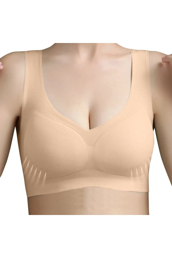 Comfort Bras for Women Women's Plus Size Cotton Unlined Underwire Bra-Pinch-Free Straps - Side and Back Smoothing Beige,5XL