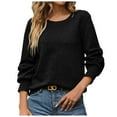 thumbnail image 1 of Siilsaa Comfort Hoodies for Anxiety Womens Crewneck Oversized Sweatshirt Color Block Tops Long Sleeve Shirts Pullover Sweaters Y2K Clothes Black,S, 1 of 5