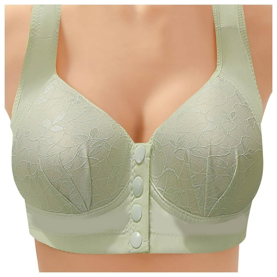 Siilsaa Comfortable Bras for Women Women's Underwire, One Smooth U Ultra Light T-shirt, Convertible Bra Green,46