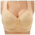 thumbnail image 1 of Siilsaa Daisy Bras for Older Women Front Closure Bras Push Up Bra No Underwire Plus Size Front Button Bra Light Yellow,36, 1 of 4