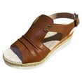 thumbnail image 1 of Siilsaa Dress Sandals for Women Lightweight Sandals Women Flat Sandals Arch Support Walking Summer Sandals Brown,9, 1 of 1