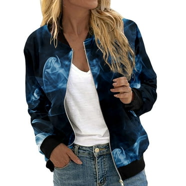 Siilsaa Fall Outfits for Women Women’s Oversized Button Up Frayed Hem Shacket Long Sleeve Pockets Denim Jean Jacket Blue,2XL
