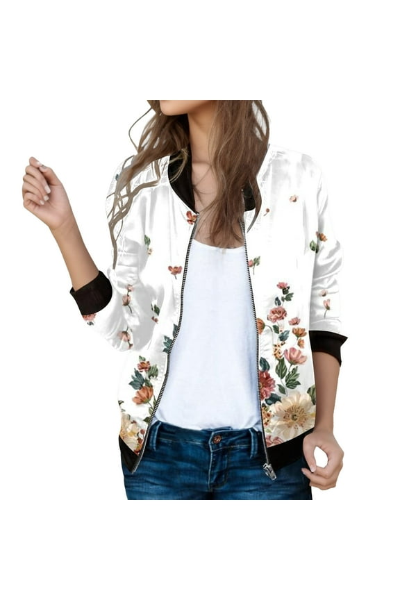 Fall Womens Clothes Womens Jacket Western Aztec Print Long Sleeve Snap Button Down Shacket Jackets with Pockets White,2XL