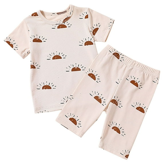 Siilsaa First Birthday Outfit Girl Girl's 2 Piece Outfits Short Sleeve T Shirt and Floral Flare Bell Bottom Pants Sets A,90