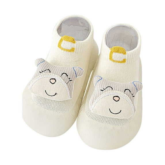 Siilsaa First Walker Shoes Boy Toddler Kids Girls Shoes Cartoon Slippers Boys Baby Warm Soft-Soled Baby Shoes Fashion Shoes Beige,9-12 Months