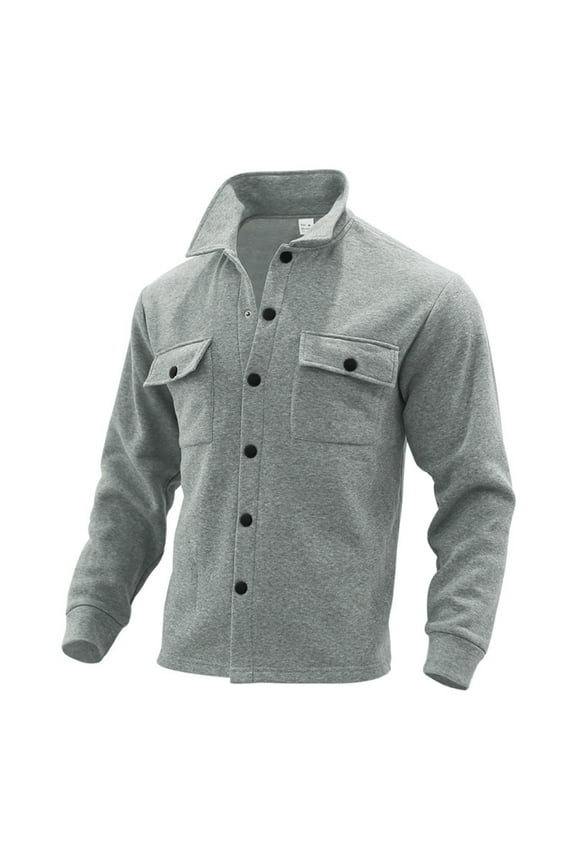 Flight Jackets for Men Lightweight Jackets Cotton Casual Button Down Jacket Coat Work Golf Outwear Light Gray,M