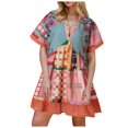 thumbnail image 1 of Siilsaa Flowy Dresses for Women Women's Summer Casual Dresses Floral Party Dress Blue,S, 1 of 5