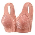 thumbnail image 1 of Siilsaa Front Close Bras Full-Freedom Comfort Front Closure Bra for Women, Wireless Hot Pink,42, 1 of 3