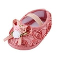 thumbnail image 1 of Siilsaa Girls Dress Shoes Round Toe Low Heels Ankle Strap Bow Ballet Wedding Party Princess Flower Shoes Hot Pink,3.5, 1 of 4