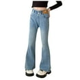 thumbnail image 1 of Siilsaa Girls Jeans Size 6 Girls Wide Leg Jeans Elastic Waist Denim Pants Baggy Jeans for Girls Blue,6-7 Years, 1 of 7