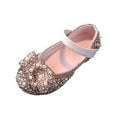thumbnail image 1 of Siilsaa Girls Mary Jane Bridesmaids Dress Shoes Toddler Kids Wedding Party Sparkle High Heel Princess Shoes Glitter Flat Shoes(Pink,9), 1 of 5