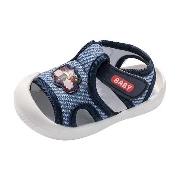 Siilsaa Girls Sandals Open Toe Princess Flat Sandals Strappy Summer Shoes Blue,6