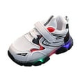 thumbnail image 1 of Siilsaa Girls Sneakers Boys Baby Luminous Children Sport Light Shoes Kids Bling Girls Baby Shoes Toddler Running Shoes White,4-4.5 Years, 1 of 5
