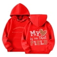 thumbnail image 1 of Siilsaa Girls Sweatshirts Hoodies Long Sleeve Hooded Sweaters Letter print Pullover Top Trendy Preppy Clothes Red,5-6 Years, 1 of 5