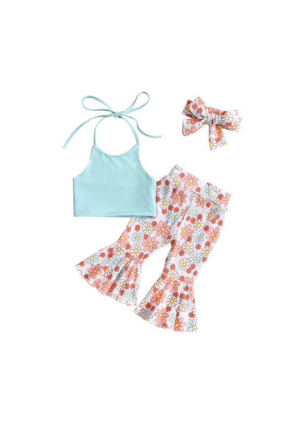 Girls Two Piece Outfits Girls 2 Piece Outfits Short Sleeve Twist Wrap Top and Tie Front Shorts Set Blue,130