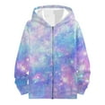 thumbnail image 1 of Siilsaa Girls Zip Up Hoodies Kids 38D Cool Casual Hooded Sweatshirts Hoody with Pockets Purple,5-6 Years, 1 of 2