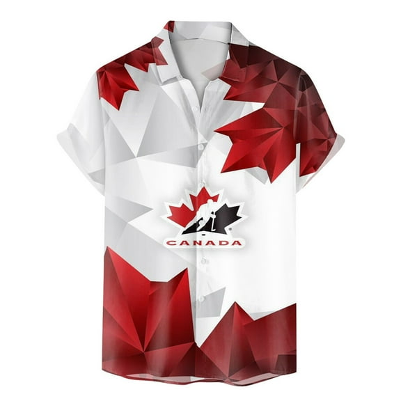 Siilsaa Gym Shirts Men Men's Casual Shirt Short Sleeve Band Collar Shirt Summer Beach Shirts(Red,M)