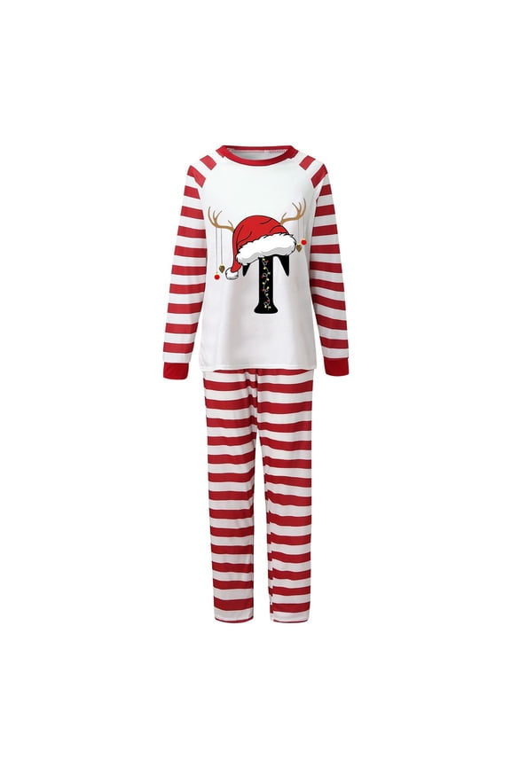 Holiday Family Matching Pajamas Christmas Pjs Set Long Sleeve Tops Xmas Pajamas Pant Cute Family Jammies ,XXL