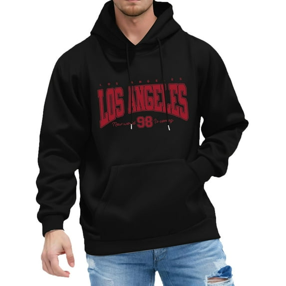 Siilsaa Hoodies for Men & Women, Long-Sleeve Oversize Pullover Solid Color Streetwear Black,M