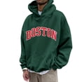 thumbnail image 1 of Siilsaa Hoodies for Men & Women, Long-Sleeve Oversize Pullover Solid Color Streetwear Green,2XL, 1 of 5