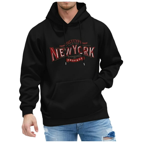 Siilsaa Hoodies for Men & Women, Long-Sleeve Oversize Pullover Stylish Solid Color Streetwear Black,S
