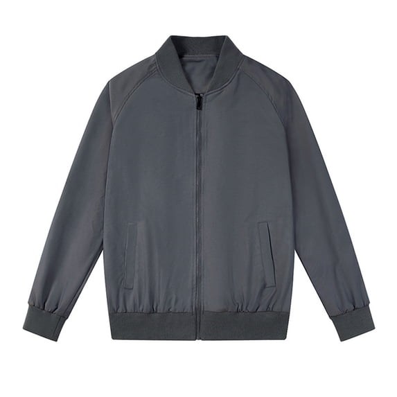 Siilsaa Jacket Men Lightweight Bomber Jacket Zip Up Causal Fashion Flight Windbreaker Light Jacket Dark Gray,XL