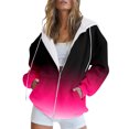 thumbnail image 1 of Siilsaa Jackets for Women Utility Jackets Drawstring Waist 2024 Flap Pockets Lightweight Jacket Hot Pink,S, 1 of 4