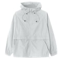 thumbnail image 1 of Siilsaa Jean Jacket Mens Windbreaker Jackets Lightweight Packable Zip Up Jacket Windproof and Dustproof White,XL, 1 of 5