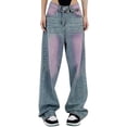 thumbnail image 1 of Siilsaa Jeans Wide Leg Women Casual Wide Leg Jeans Stretch Denim Flare Jeans High Waist Baggy Bell Bottom Jean Blue,M, 1 of 6
