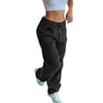 thumbnail image 1 of Siilsaa Jeans for Women Women High Waisted Cargo Pants Wide Leg Casual Pants Combat Military Trousers Black,M, 1 of 4