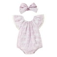 thumbnail image 1 of Siilsaa Kids Bodysuit Baby Girls Floral Cute Short Sleeve Romper Bodysuit Clothes Pink,68, 1 of 8