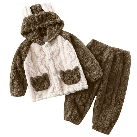 Siilsaa Kids Clothes Girls Size 7-8 2pcs Fall Winter Outfits Children Kids Casual Solid Color Long Sleeve Sweatshirt Tracksuit Jogger Sweatpants Brown,12-18 Months