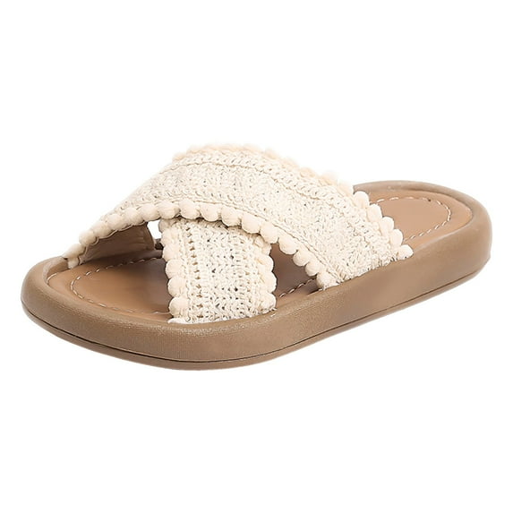 Siilsaa Kids Cloud Slides for Boys Girls Lightweight SoftNon-Slip Slides Slippers Open Toe Comfy Sandals for Toddler Boys Girls Children Bathroom Shower Summer Pool Beach Slippers White,2