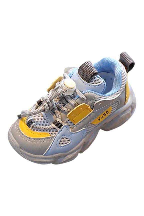Kids Running Shoes Kid Running Shoes Breathable Lightweight Outdoor Sport Casual Shoes Training Sneakers Boys Grey,6-7 Years