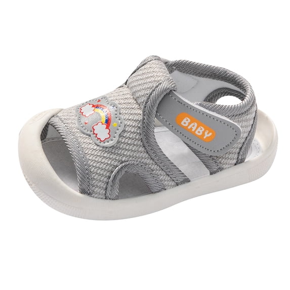 Siilsaa Kids Sandals Breathable Open Toe Wedding Sandals with Rubber Sole Beautiful Summer Shoes Grey,3