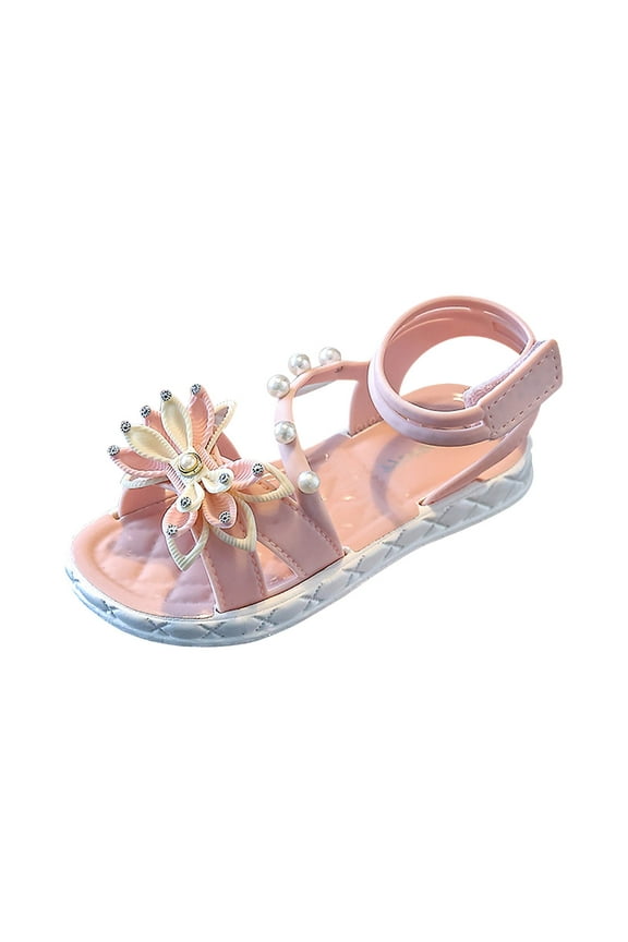 Kids Sandals Girls Closed-Toe Summer Dress Sandals Shoes Pink,3