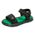 thumbnail image 1 of Siilsaa Kids Sandals Girls Sandals Open Toe Breathable Princess Non-Slip Flats Summer Beach Lightweight Sole Sandals Black,1.5, 1 of 5