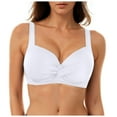 thumbnail image 1 of Siilsaa Lady Swim Top Women Sports Bra Bikini Tops Scoop Neck Bathing Suits Top Padded Swim Crop Tops Only White,L, 1 of 6