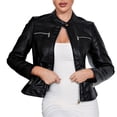 thumbnail image 1 of Siilsaa Light Jackets for Women Cropped Jackets Zip up Down Lightweight Oversized Utility Anorak Coat with Pockets Black,M, 1 of 5