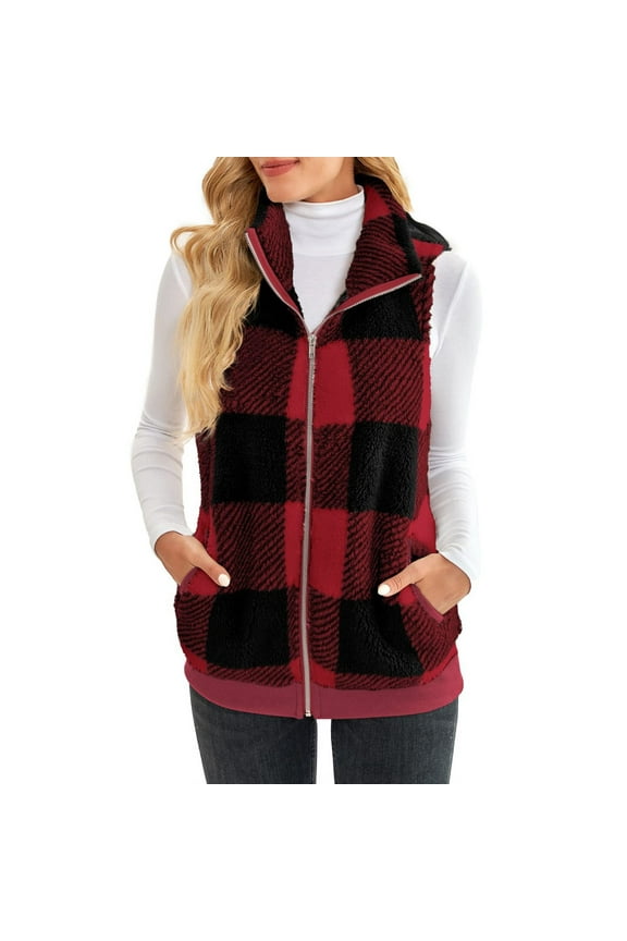 Light Jackets for Women Zip up Sweatshirt Jacket Stand Collar Hoodless Running Sweatshirt with Pockets Red,S