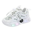 thumbnail image 1 of Siilsaa Light Up Shoes Toddler Boy Boys Sneakers Children's Sneakers Color Gradient Light Shoes Dad Shoes Lace Up Soft Soles Boys Running Shoes White,2.5-3 Years, 1 of 5