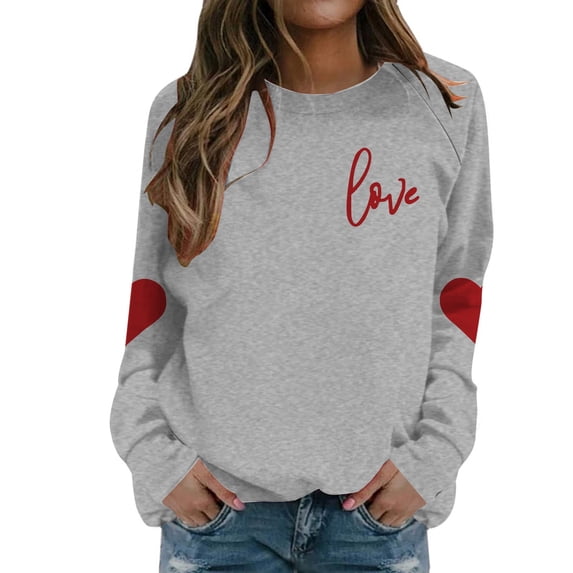 Siilsaa Long Sleeve Shirts for Women Women's Casual Long Sleeve Color Tops Crewneck Sweatshirts Cute Loose Fit Pullover with Pockets Grey,2XL