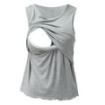 thumbnail image 1 of Siilsaa Maternity Blouse Women's Maternity Shirts Short Sleeves Nursing Tops Double Laye Breastfeeding Tees Pregnancy Clothes Grey,L, 1 of 6