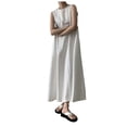 thumbnail image 1 of Siilsaa Maxi Dress for Women Women Casual Loose Floral Dress Short Sleeve Long Maxi Summer Beach Swing Dresses White,One Size, 1 of 5