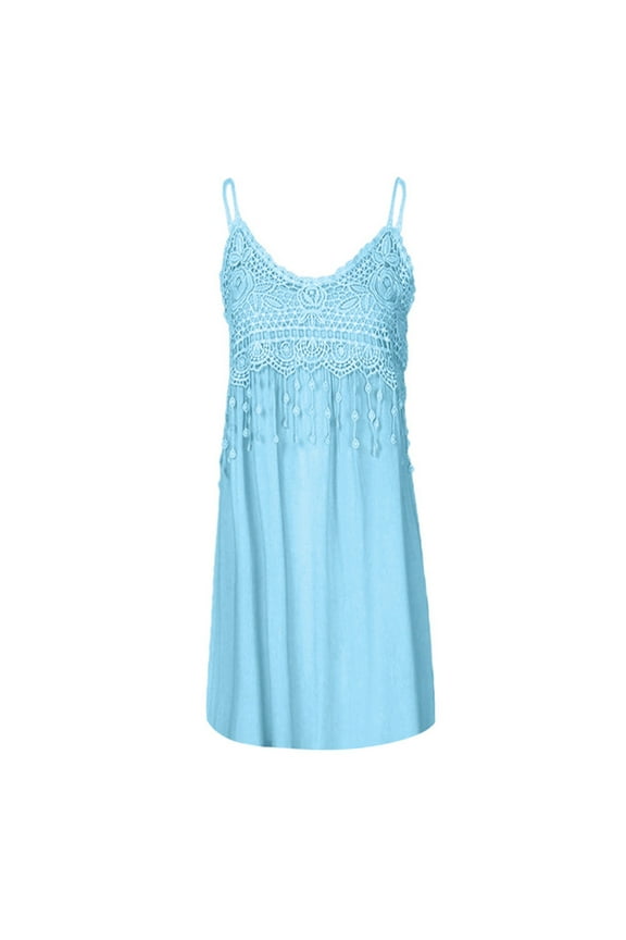 Maxi Dress for Women Womens Summer Wrap Maxi Dress Casual Floral Short Sleeve Ruffle Hem Split Beach Long Dresses Light Blue,M