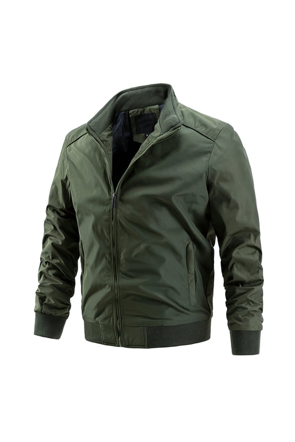 Men'S Lightweight Jackets Slim Fit Lightweight Sportswear Zip Up Jacket Casual Bomber Jacket with Hoodie Army Green,M