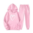 thumbnail image 1 of Siilsaa Men Sportswear Solid Color Hooded Long Sleeves Sweatshirt Pants RD1,S, 1 of 2